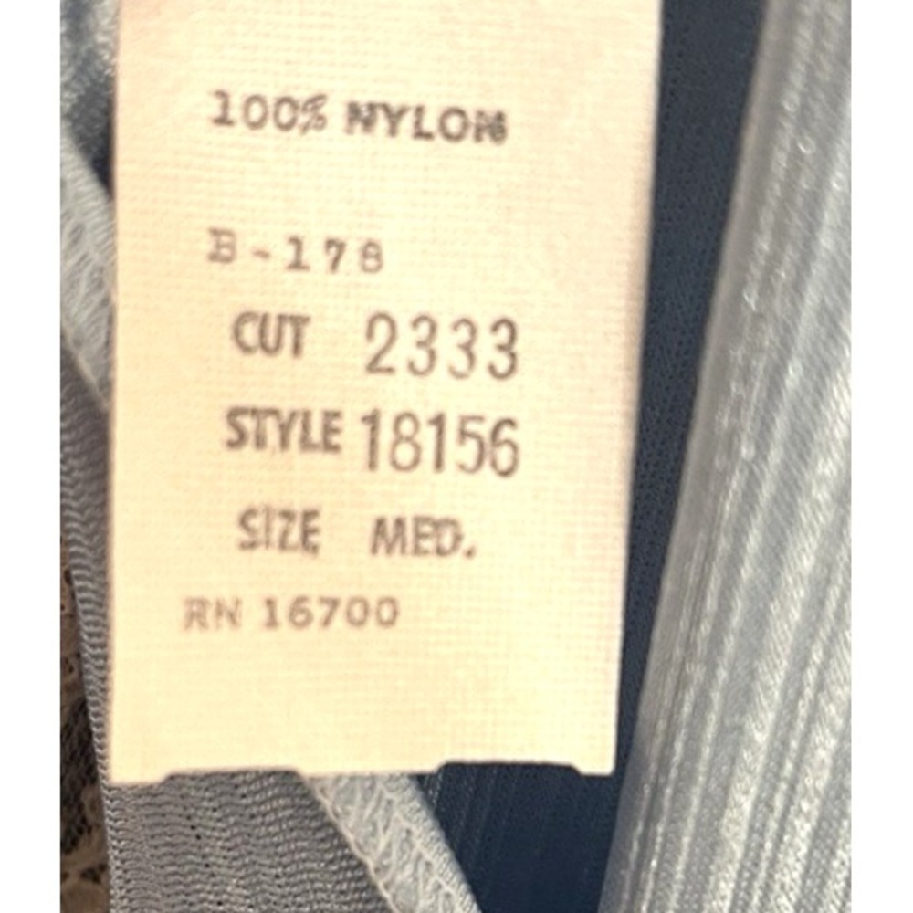 Vintage 70's Tom Bezduda for‎ Barad Two Piece Satin Peignoir Set USA Blue Med - Picture 10 of 16